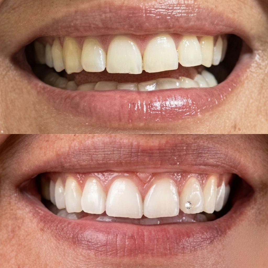 Resultado de clareamento dental antes e depois